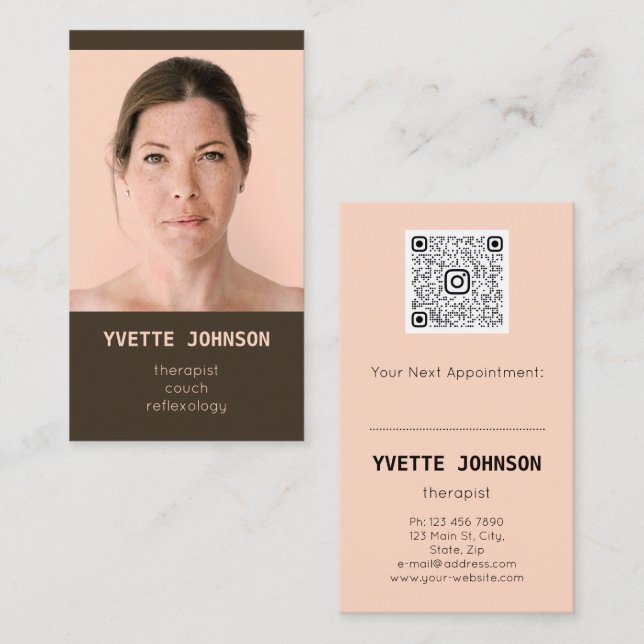 Custom Photo Qr Code Logo Professional Couch Business Card (Front/Back)