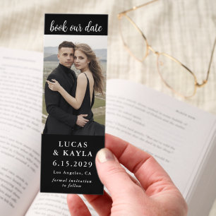 Custom Photo QR code Save the Date Wedding Bookmarks