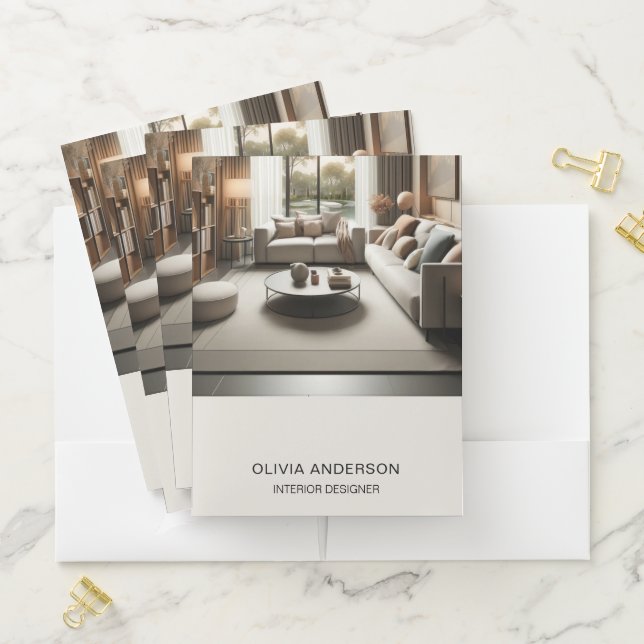 Custom Photo QR Code Social Media Professional Pocket Folder (In Situ)