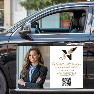 Custom Photo QR Notary Loan Signing Agent Car      Magnet