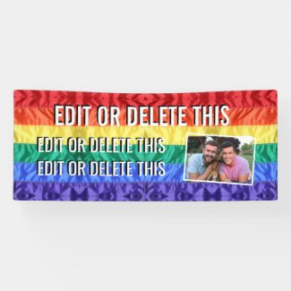 Custom photo Rainbow Flag LGBTQ gay pride rainbow