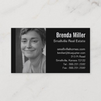 Custom Photo Real Estate Business Black White Business Card by patricklori at Zazzle