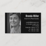 Custom Photo Real Estate Business Black White Business Card at Zazzle