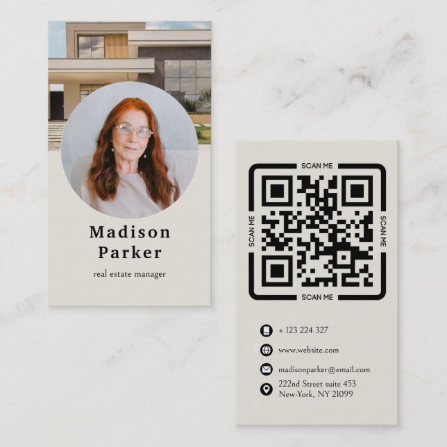 Custom Photo Real Estate Manager  Business Card (Front/Back)