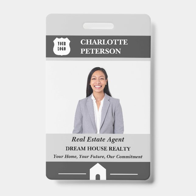 Custom  Photo Real Estate Name  Badge (Front)