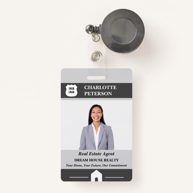 Custom  Photo Real Estate Name  Badge (Front with Retractable)