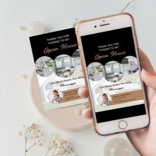 Custom Photo Real Estate Open House Thank You Card