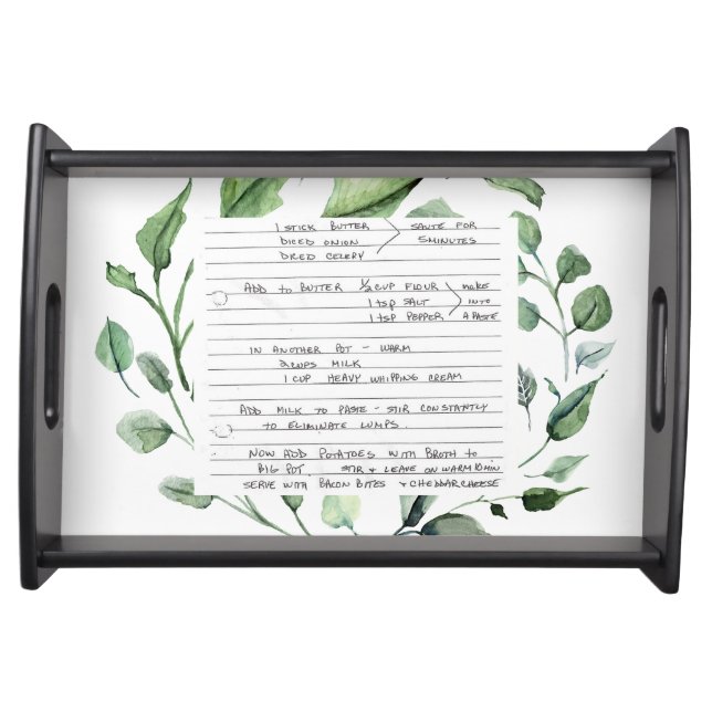 Custom Photo Recipe Card Display Serving Tray (Front)