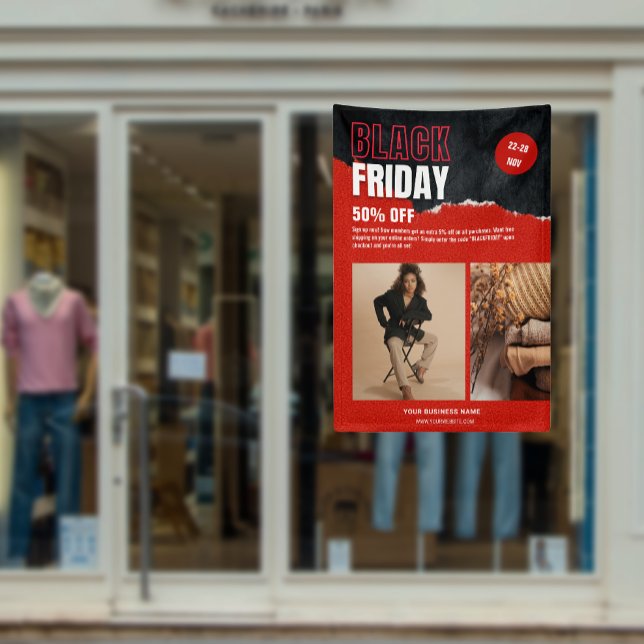 Custom Photo Red Black Friday Product Promo Banner (Custom Photo Red Black Friday Product Promo Banner)