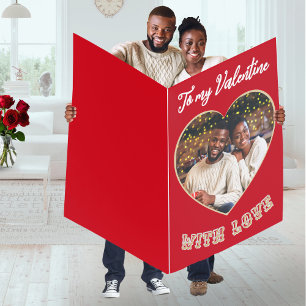 Custom Photo Red Heart Valentine's Day Big Card