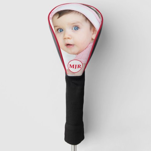 Custom Photo  Red Monogram Personalized Golf Head Cover