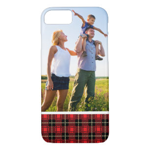 Custom Photo Red Plaid Background iPhone 8/7 Case