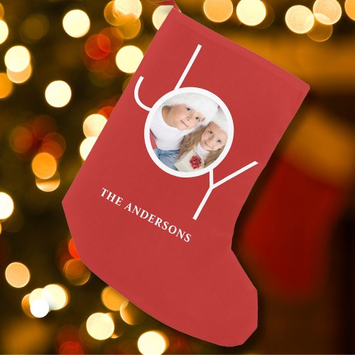 Custom Photo Red Small Christmas Stocking