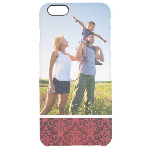 Custom Photo Red wallpaper 2 Clear iPhone 6 Plus Case