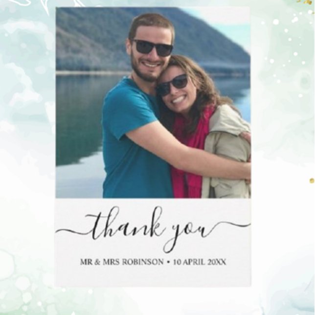 Custom Photo Relaxed Wedding thank you  Invitation (Personalize your message and show your gratitude today!)