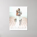 Custom Photo Remember This Moment Wedding Canvas Print<br><div class="desc">Custom Photo Remember This Moment Wedding. Simply replace the sample photo with your own favorite of portrait orientation and of high resolution. Romantic saying Remember This Moment is in an elegant set script at the bottom. You can change the color of this text if necessary to better suit your photo...</div>