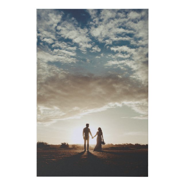 Custom Photo Remember This Moment Wedding Faux Can Canvas Print (Front)
