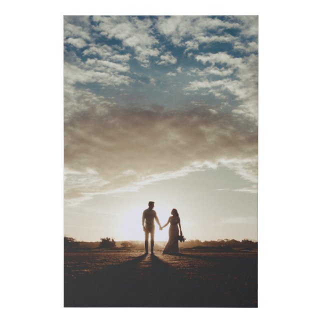 Custom Photo Remember This Moment Wedding Faux Can Canvas Print (Front)