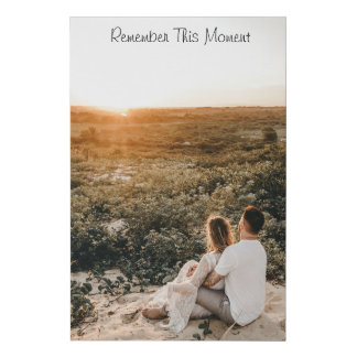 Custom Photo Remember This Moment Wedding Faux Canvas Print