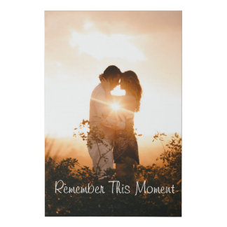 Custom Photo Remember This Moment Wedding Faux Canvas Print