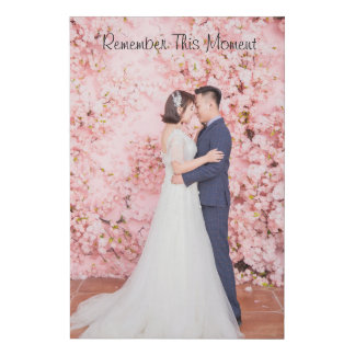 Custom Photo Remember This Moment Wedding Faux Canvas Print