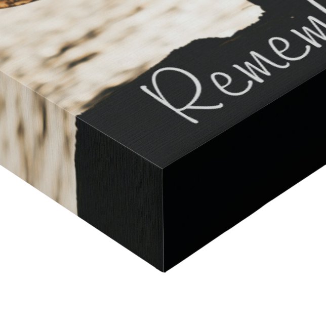 Custom Photo Remember This Moment Wedding Faux Canvas Print (Corner)