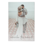Custom Photo Remember This Moment Wedding Faux Canvas Print (Front)
