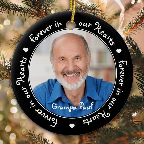 Custom Photo Remembrance Keepsake Memorial Ceramic Ornament