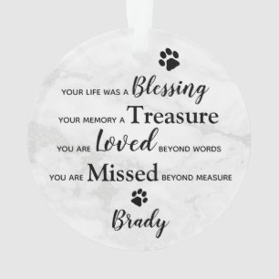 Custom Photo Remembrance Quote Pet Dog Memorial Ornament