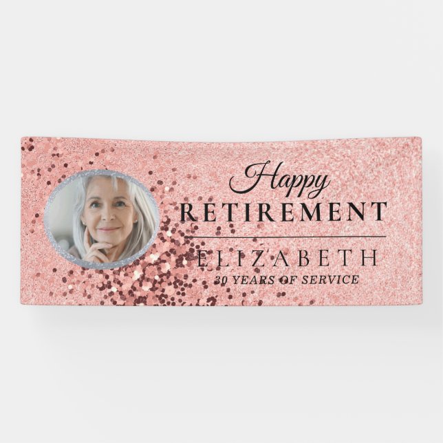 Custom Photo Retirement Party Banner (Horizontal)
