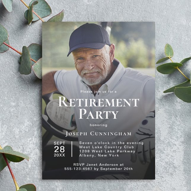 Custom Photo Retirement Party Celebration Invitation (Available in both printed and digital download formats.)
