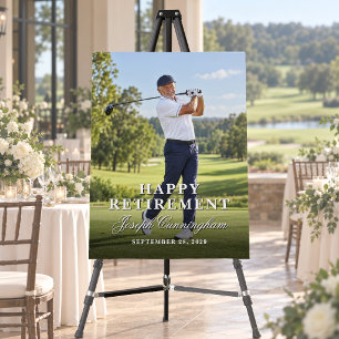 Custom Photo Retirement Party Easel Sign
