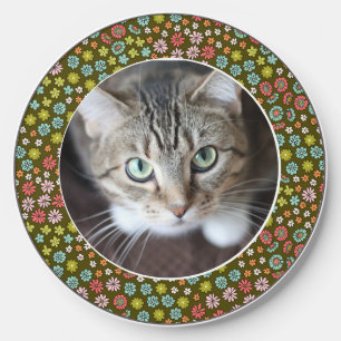 Custom Photo Retro Floral Wireless Charger