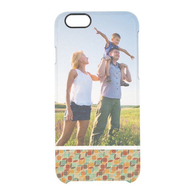 Custom Photo Retro geometric pattern 4 2 Uncommon iPhone Case (Back)