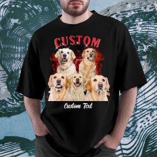 Custom Photo Retro Vintage 90s Personalize Pet Dog T-Shirt