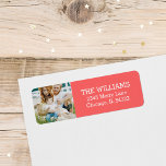 Custom Photo Return Address Labels<br><div class="desc">Custom printed return address labels personalized with your photo,  name and address or other custom text. Click Customize It to change text fonts and colors and further personalize the design. Coordinates with our Peace Love and Joy Holiday Collection.</div>