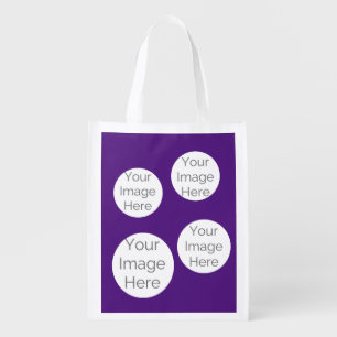 Custom Photo Reusable – Purple Grocery Bag