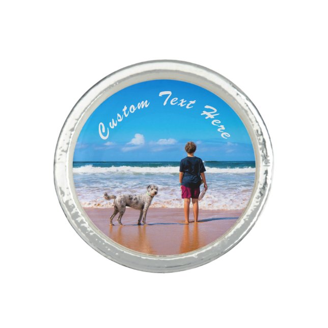 Custom Photo Ring Gift Your Photos and Text Name (Front)