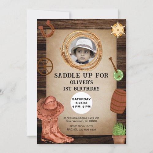 Custom Photo Rodeo Birthday Invitation