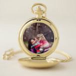 Custom Photo & Roman Numerals Pocket Watch<br><div class="desc">Pocket watch with white roman numerals you can personalize with one of your own photos.</div>
