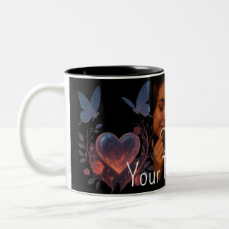 Custom Photo Romantic Coffee Mug Glowing Heart