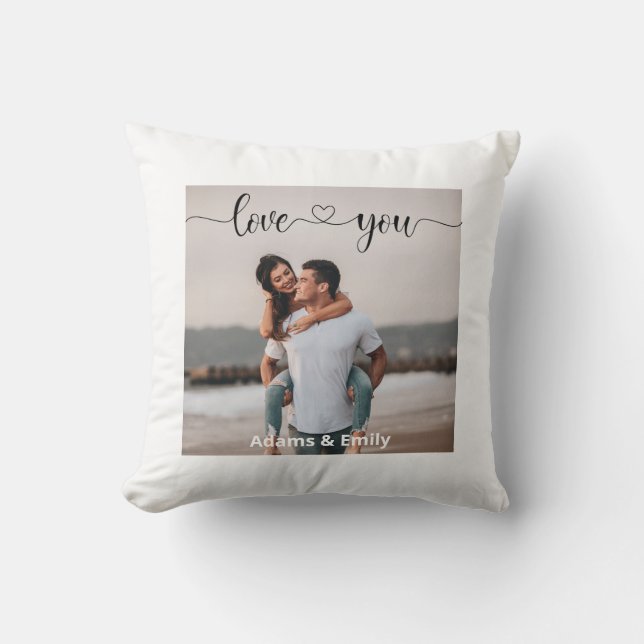 custom photo romantic valentine/anniversary love throw pillow (Front)