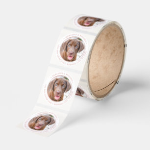 Custom Photo Rose Gold Wedding Return Address Classic Round Sticker