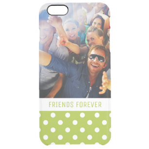 Custom Photo rose pattern with blue polka dots Clear iPhone 6 Plus Case
