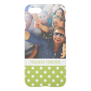 Custom Photo rose pattern with blue polka dots iPhone SE/8/7 Case