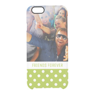 Custom Photo rose pattern with blue polka dots Clear iPhone 6/6S Case