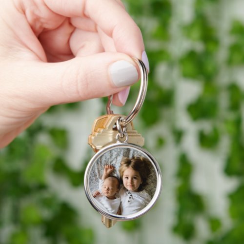  Custom Photo Round Metal Charm Keychain