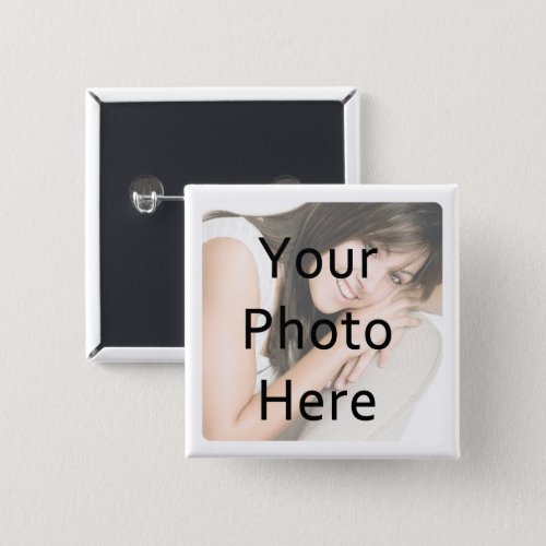 Custom Photo Rounded Corner Frame Square Pinback Button