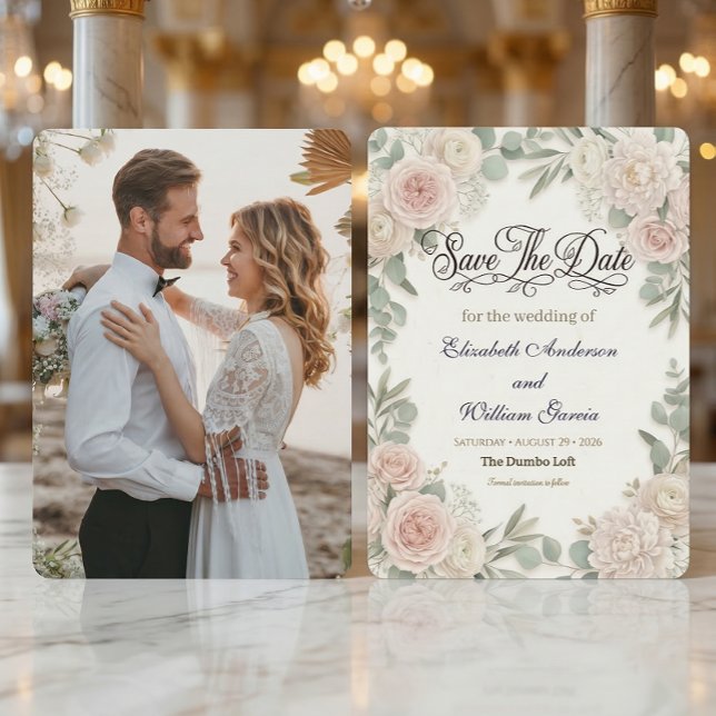 Custom Photo Rustic Romantic Save The Date (Creator Uploaded)