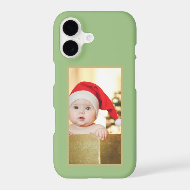 Custom Photo Sage Green iPhone Case-Mate Case (Back)